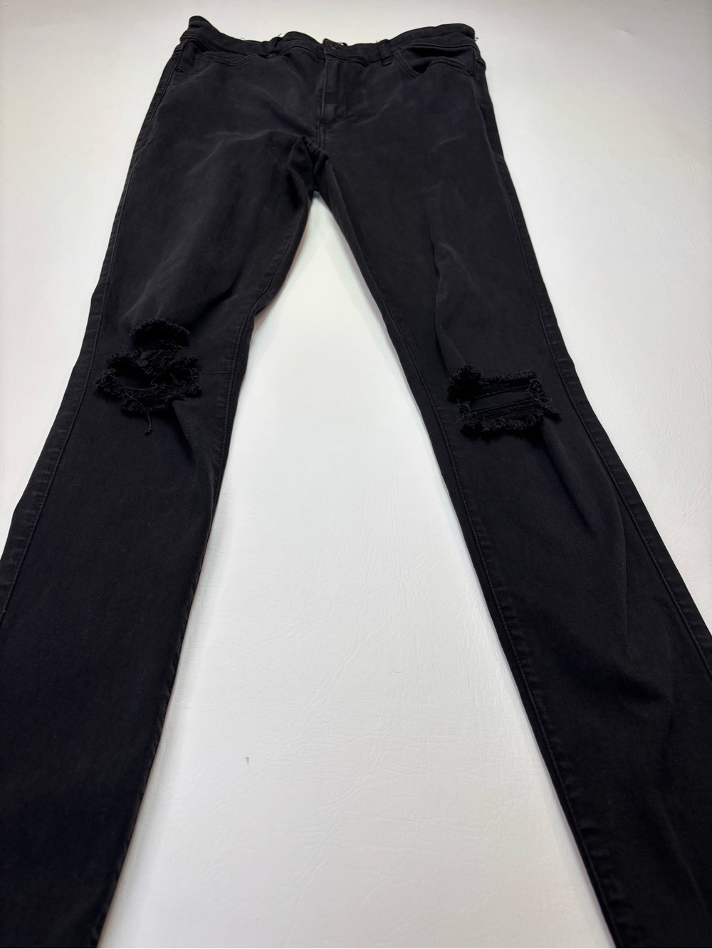 Abercrombie & Fitch Super Skinny High Rise Jeans Black Womens 6R 28x31 Stretch - Picture 6 of 6